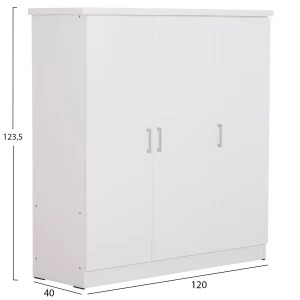 ΝΤΟΥΛΑΠΑ 3ΦΥΛΛΗ ΜΕ ΡΑΦΙΑ FUENTO HM2482.02 ΛΕΥΚΗ ΜΕΛΑΜΙΝΗ 120-116x40x123,5Υεκ.