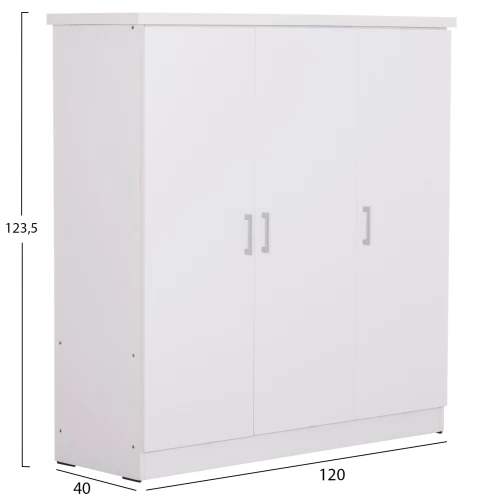 ΝΤΟΥΛΑΠΑ 3ΦΥΛΛΗ ΜΕ ΡΑΦΙΑ FUENTO HM2482.02 ΛΕΥΚΗ ΜΕΛΑΜΙΝΗ 120-116x40x123,5Υεκ.