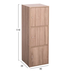 ΝΤΟΥΛΑΠΙ ΜΕ 3 ΑΠΟΘ. ΧΩΡΟΥΣ SORIANO HM9939.11 SONAMA OAK ΜΕΛΑΜΙΝΗ 40x39x119Υεκ.