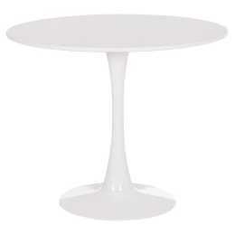 ΤΡΑΠΕΖΙ ΣΤΡΟΓΓΥΛΟ BROLIN HM18141.01 MDF TOP-ΒΑΣΗ ΜΕΤΑΛΛΙΚΗ--ΛΕΥΚΟ Φ90x73Υεκ