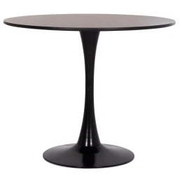 ΤΡΑΠΕΖΙ ΣΤΡΟΓΓΥΛΟ BROLIN HM18141.02 MDF TOP-ΒΑΣΗ ΜΕΤΑΛΛΙΚΗ--ΜΑΥΡΟ Φ90x73Υεκ