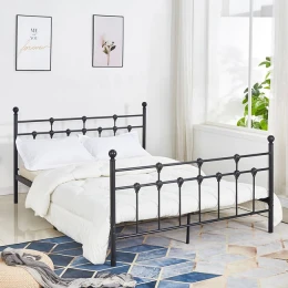 ΚΡΕΒΑΤΙ ΜΕΤΑΛΛΙΚΟ KAMIL 150x200 εκ. ΜΑΥΡΟ ΧΡΩΜΑ HM575.01