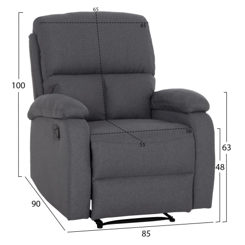 ΠΟΛΥΘΡΟΝΑ RELAX DIONI HM3296.01 ΓΚΡΙ ΥΦΑΣΜΑ 85x90x100Υεκ.