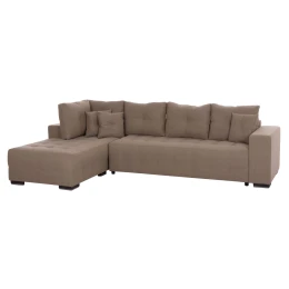 ΓΩΝΙΑΚΟΣ ΚΑΝΑΠΕΣ-ΚΡΕΒΑΤΙ ΜΕ ΑΠΟΘ.ΧΩΡΟ TRENDSTON HM3302.03L ΜΠΕΖ ΥΦΑΣΜΑ 298x177x95Υεκ