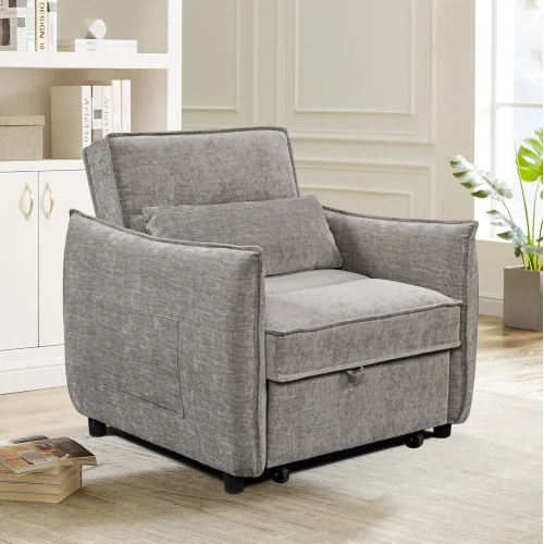 ΠΟΛΥΘΡΟΝΑ-ΚΡΕΒΑΤΙ ORYN HM3307.03 ΜΠΕΖ ΥΦΑΣΜΑ 89x85x84Υεκ.