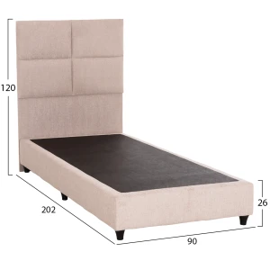 ΚΡΕΒΑΤΙ ΜΟΝΟ MILO HM652.32 ΜΠΕΖ TEDDY ΥΦΑΣΜΑ ΓΙΑ ΣΤΡΩΜΑ 90x200εκ