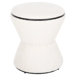 ΣΚΑΜΠΟ ΣΤΡΟΓΓΥΛΟ LINNER HM9604.06 ΜΠΟΥΚΛΕ ΥΦΑΣΜΑ ΕΚΡΟΥ-ΜΑΥΡΗ ΛΕΠΤΟΜΕΡΕΙΑ Φ38x44 εκ.