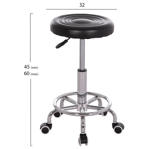 ΣΚΑΜΠΟ ΠΕΡΙΣΤΡΕΦΟΜΕΝΟ ΣΧΕΔΙΑΣΤΗΡΙΟΥ IRIS HM212.21 ΜΑΥΡΟ PU HOMEMARKT Φ32x45-60Υεκ.