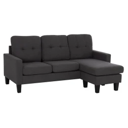 ΚΑΝΑΠΕΣ ΓΩΝΙΑ ΑΝΑΣΤΡΕΨΙΜΗ MEGGY HM3297.11 ΓΚΡΙ ΥΦΑΣΜΑ 184.5x75-129x86Yεκ.