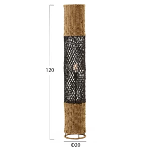 ΦΩΤΙΣΤΙΚΟ ΔΑΠΕΔΟΥ HM4342 ΜΕΤΑΛΛΟ-PAPER ROPE ΣΕ ΜΠΕΖ ΑΜΜΟΥ-ΜΑΥΡΟ Φ20X120Υεκ.