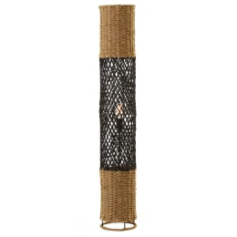 ΦΩΤΙΣΤΙΚΟ ΔΑΠΕΔΟΥ HM4342 ΜΕΤΑΛΛΟ-PAPER ROPE ΣΕ ΜΠΕΖ ΑΜΜΟΥ-ΜΑΥΡΟ Φ20X120Υεκ.