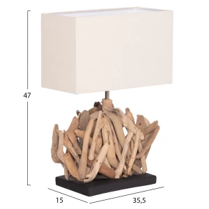 ΕΠΙΤΡΑΠΕΖΙΟ ΟΡΘΟΓΩΝΙΟ ΦΩΤΙΣΤΙΚΟ TWIGGY HM4424 DRIFTWOOD & ΛΕΥΚΟ ΚΑΠΕΛΟ 35.5x15x47Υεκ.