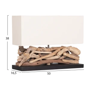 ΕΠΙΤΡΑΠΕΖΙΟ ΟΡΘΟΓΩΝΙΟ ΦΩΤΙΣΤΙΚΟ TWIGGY HM4432 DRIFTWOOD & ΛΕΥΚΟ ΚΑΠΕΛΟ 50x16,5x38Υεκ.