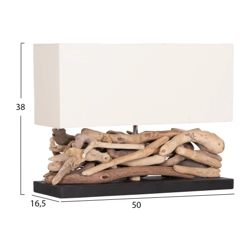 ΕΠΙΤΡΑΠΕΖΙΟ ΟΡΘΟΓΩΝΙΟ ΦΩΤΙΣΤΙΚΟ TWIGGY HM4432 DRIFTWOOD & ΛΕΥΚΟ ΚΑΠΕΛΟ 50x16,5x38Υεκ.