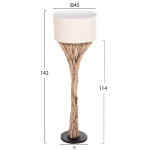 ΔΙΑΚΟΣΜΗΤΙΚΟ ΦΩΤΙΣΤΙΚΟ ΔΑΠΕΔΟΥ ALTAR HM4433 DRIFTWOOD--ΛΕΥΚΟ PVC Φ45x142Υεκ.