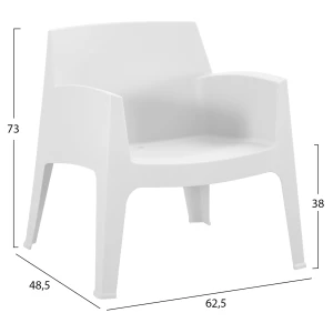 ΠΟΛΥΘΡΟΝΑ ΠΟΛΥΠΡΟΠΥΛΕΝΙΟΥ LOUNGE SLEEK HM6365.01 ΛΕΥΚΟ 62x68x73Υεκ.