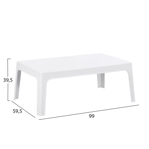 ΤΡΑΠΕΖΑΚΙ ΟΡΘΟΓΩΝΙΟ SLEEK HM6367.01 ΠΟΛΥΠΡΟΠΥΛΕΝΙΟ ΣΕ ΛΕΥΚΟ 105x64x40Υεκ.