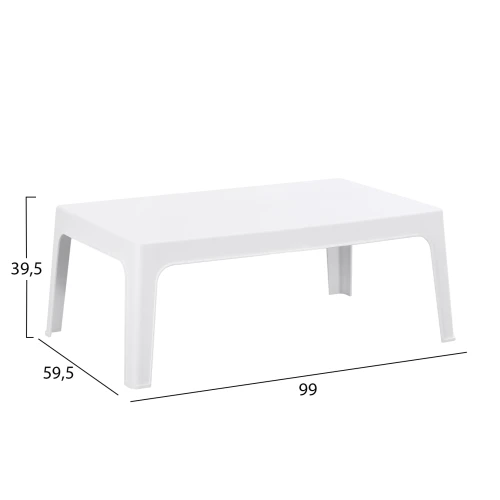 ΤΡΑΠΕΖΑΚΙ ΟΡΘΟΓΩΝΙΟ SLEEK HM6367.01 ΠΟΛΥΠΡΟΠΥΛΕΝΙΟ ΣΕ ΛΕΥΚΟ 105x64x40Υεκ.