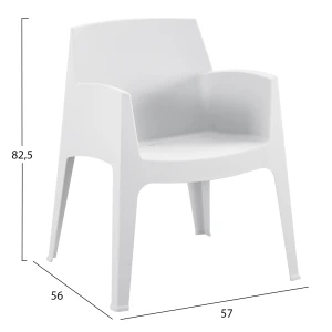 ΠΟΛΥΘΡΟΝΑ ΠΟΛΥΠΡΟΠΥΛΕΝΙΟΥ SLEEK HM6370.01 ΛΕΥΚΗ 68x63x82,5Υεκ.