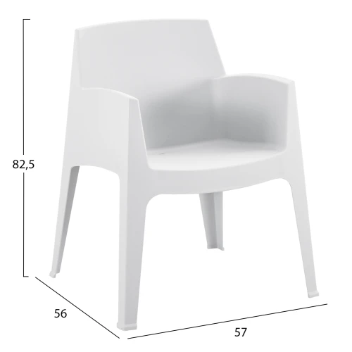 ΠΟΛΥΘΡΟΝΑ ΠΟΛΥΠΡΟΠΥΛΕΝΙΟΥ SLEEK HM6370.01 ΛΕΥΚΗ 68x63x82,5Υεκ.