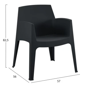 ΠΟΛΥΘΡΟΝΑ ΠΟΛΥΠΡΟΠΥΛΕΝΙΟΥ SLEEK HM6370.02 ΜΑΥΡΗ 68x63x82,5Υεκ.