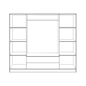ΝΤΟΥΛΑΠΑ 4ΦΥΛΛΗ ΜΕ 2 ΣΥΡΤΑΡΙΑ AZALEA 200x55.5x180Υ εκ. HM353.01 ZEBRANO