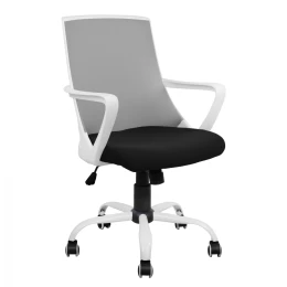 ΚΑΡΕΚΛΑ ΓΡΑΦΕΙΟΥ MALFOI HM1053.21 ΓΚΡΙ MESH &amp; ΠΟΔΙ ΜΕΤΑΛΛΙΚΟ 58x59x103Υεκ