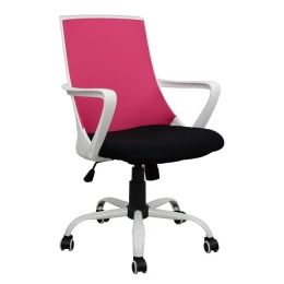 ΚΑΡΕΚΛΑ ΓΡΑΦΕΙΟΥ MALFOI HM1053.05 ΡΟΖ MESH &amp; ΠΟΔΙ ΜΕΤΑΛΛΙΚΟ 58x59x103 εκ.