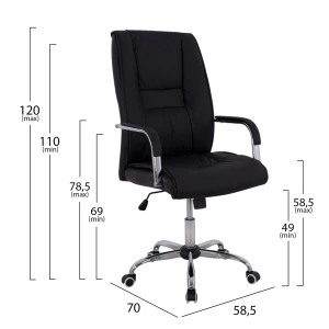 ΚΑΡΕΚΛΑ ΓΡΑΦΕΙΟΥ ANGEE HM1106.01 PU ΣΕ ΧΡΩΜΑ ΜΑΥΡΟ 58,5x70x120Υεκ