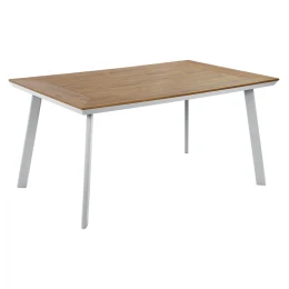 ΤΡΑΠΕΖΙ ΑΛΟΥΜΙΝΙΟΥ TABER ΜΕ POLYWOOD HM5132.11 ΛΕΥΚΟ 160x92x72Υ