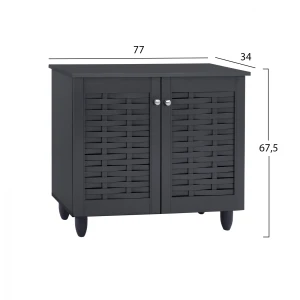 ΠΑΠΟΥΤΣΟΘΗΚΗ-ΝΤΟΥΛΑΠΙ ΞΥΛΙΝΗ CASSIOPE HM2208.10 ΓΚΡΙ 77Χ34Χ67.5εκ.
