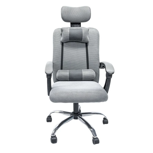 ΚΑΡΕΚΛΑ ΓΡΑΦΕΙΟΥ CRONER HM1196.02 ΓΚΡΙ MESH-ΜΕΤΑΛ.ΒΑΣΗ 58x67x124Υεκ.