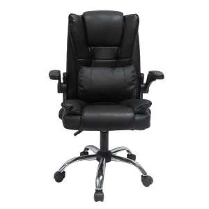 ΚΑΡΕΚΛΑ ΓΡΑΦΕΙΟΥ CANAN HM1201 ΜΑΥΡO PVC-ΒΑΣΗ ΧΡΩΜΙΟΥ 66x61x105Υεκ.