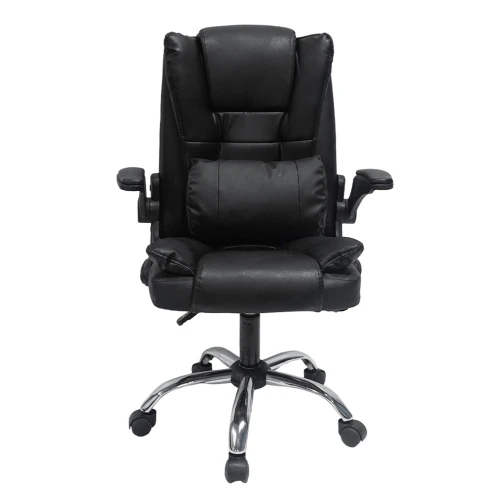ΚΑΡΕΚΛΑ ΓΡΑΦΕΙΟΥ CANAN HM1201 ΜΑΥΡO PVC-ΒΑΣΗ ΧΡΩΜΙΟΥ 66x61x105Υεκ.