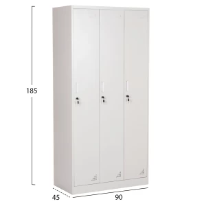 ΜΕΤΑΛΛΙΚΟΣ ΤΡΙΠΛΟΣ ΦΟΡΙΑΜΟΣ ΜΕ ΚΛΕΙΔΑΡΙΕΣ ALTONA HM5634.11 ΓΚΡΙ 90x45x185Υεκ.