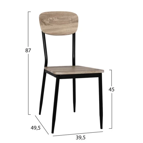 ΚΑΡΕΚΛΑ ΤΡΑΠΕΖΑΡΙΑΣ PAGET HM8373.01 SONAMA ΜΕ ΜΑΥΡΑ ΠΟΔΙΑ 40x49x87.5Y