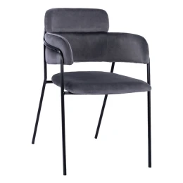 ΠΟΛΥΘΡΟΝΑΚΙ KELSO HM8521.01 ΒΕΛΟΥΔΟ ΣΚΟΥΡΟ ΓΚΡΙ &amp; ΜΑΥΡΟ ΜΕΤΑΛΛΙΚΟ ΣΚΕΛΕΤΟ 52,5x52x80 cm