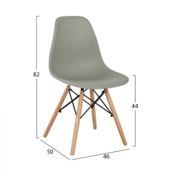 ΚΑΡΕΚΛΑ ΜΕ ΞΥΛΙΝΑ ΠΟΔΙΑ ΚΑΙ ΚΑΘΙΣΜΑ TWIST PP ΓΚΡΙ HM8460.10 46x50x82 εκ.