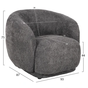 ΠΟΛΥΘΡΟΝΑ KARPEN HM9600.01 ΓΚΡΙ ΜΠΟΥΚΛΕ ΥΦΑΣΜΑ  93x87x78Υ εκ.