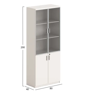 ΒΙΒΛΙΟΘΗΚΗ NEWLINE HM18281 ΜΕΛΑΜΙΝΗ ΕΚΡΟΥ & ΚΑΦΕ--ΓΥΑΛΙ 80x40x200Υεκ.