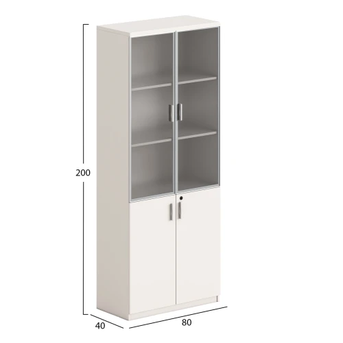 ΒΙΒΛΙΟΘΗΚΗ NEWLINE HM18281 ΜΕΛΑΜΙΝΗ ΕΚΡΟΥ & ΚΑΦΕ--ΓΥΑΛΙ 80x40x200Υεκ.