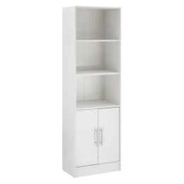 ΒΙΒΛΙΟΘΗΚΗ ΜΕΛΑΜΙΝΗΣ ENSLEY HM2027.05 ΣΕ ΛΕΥΚΗ ΑΠΟΧΡΩΣΗ 60x30x180Υεκ.