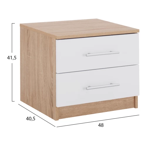 ΚΟΜΟΔΙΝΟ ΜΕΛΑΜΙΝΗΣ HM2220.06 SONAMA - ΛΕΥΚΟ 48x40,5x41,5 εκ.