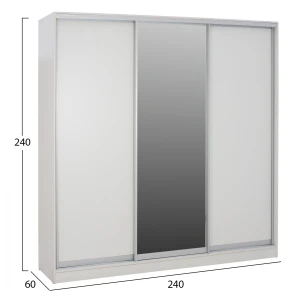 ΝΤΟΥΛΑΠΑ 3ΦΥΛΛΗ ΣΥΡΟΜΕΝΗ ΜΕ ΚΑΘΡΕΦΤΗ ADLER HM2462.03 ΜΕΛΑΜΙΝΗ ΛΕΥΚΗ 240x60x240Υ