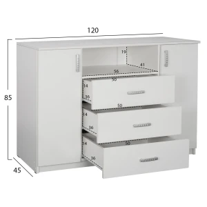 ΜΠΟΥΦΕΣ ADLER HM2430.03 ΜΕΛΑΜΙΝΗ ΛΕΥΚΗ 120X45X85Yεκ