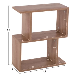 ΒΟΗΘΗΤΙΚΟ ΤΡΑΠΕΖΙ ΜΕ ΡΑΦΙΑ AMABELLA ΜΕΛΑΜΙΝΗΣ ΦΥΣΙΚΟ HM8956.11 45x17x52Υεκ.