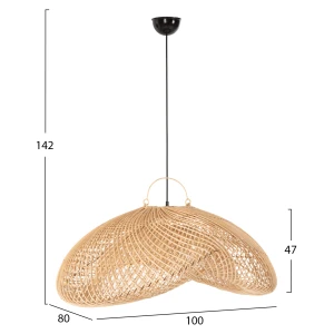 ΦΩΤΙΣΤΙΚΟ ΟΡΟΦΗΣ ΚΡΕΜΑΣΤΟ PERK HM7861 RATTAN ΣΕ ΦΥΣΙΚΟ ΧΡΩΜΑ 100x80x142Υ εκ.