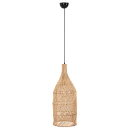ΦΩΤΙΣΤΙΚΟ ΟΡΟΦΗΣ THEON HM7888 ΚΡΕΜΑΣΤΟ ΑΠΟ RATTAN ΣΕ ΦΥΣΙΚΟ ΧΡΩΜΑ Φ22x148Υ εκ.