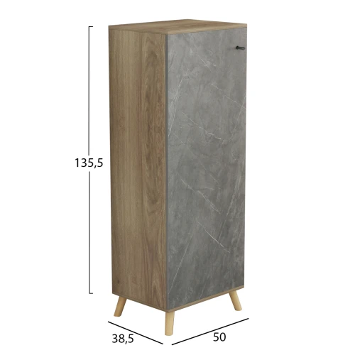 ΠΑΠΟΥΤΣΟΘΗΚΗ-ΝΤΟΥΛΑΠΙ ALVARO HM8954.14 ΜΕΛΑΜΙΝΗ SONAMA-STONE TEXTURE 50Χ38Χ135Yεκ.