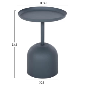 ΤΡΑΠΕΖΙ ΒΟΗΘΗΤΙΚΟ ΣΤΡΟΓΓΥΛΟ DELBEL HM4261.05 ΜΕΤΑΛΛΟ ΜΠΛΕ ΣΚΟΥΡΟ Φ39,5x53,5Υ εκ.